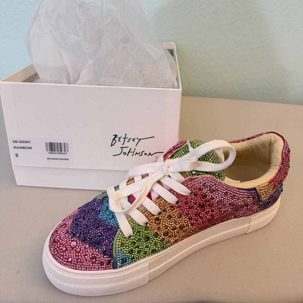 Betsey Johnson Rainbow Sparkle Sneakers